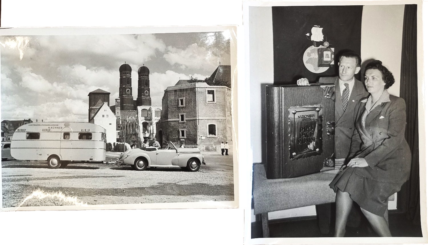 20 Fotografien zu Hugo Kühners "Nationibus Unitis. Pro Pace Mundi" - Autogramm-A