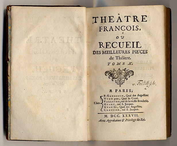 Theatre Francois ou recueil des meilleures pieces de Théatre.