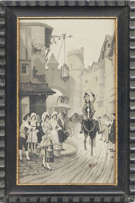 Seidenbild - Die Ankunft.