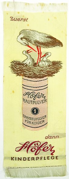 Seidenbild - Zuerst Höfer Hauptpulver dann Höfer Kinderpflege.