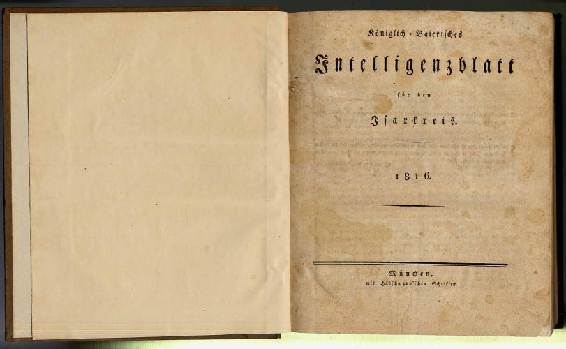 Königl.-Baierisches Intelligenzblatt für den Isarkreis 1816.