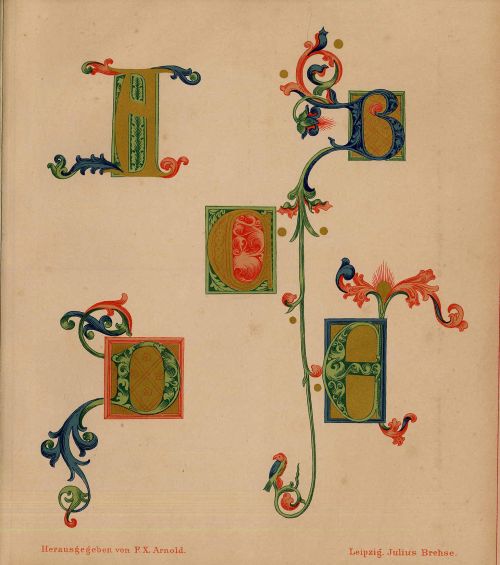 Arnold, Sammlung von Initialen aus Werken vom 11.-17. Jahrhundert.