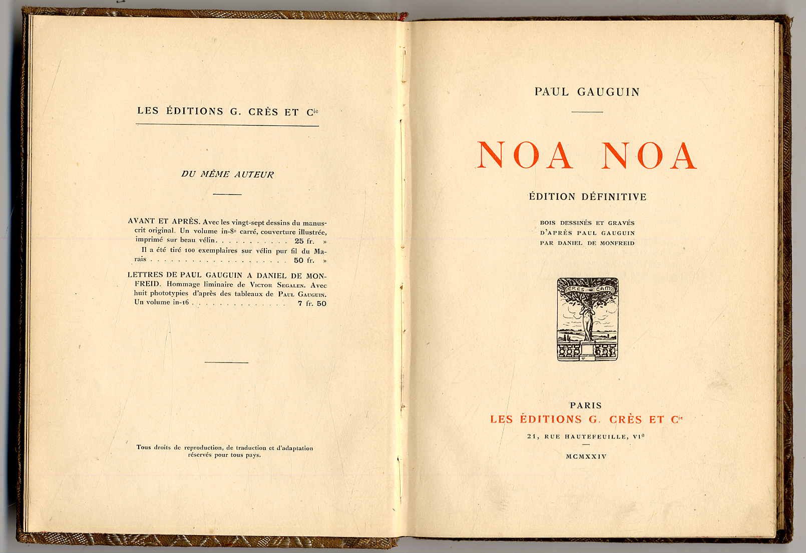 Gauguin, Noa Noa. Èdition définitive.