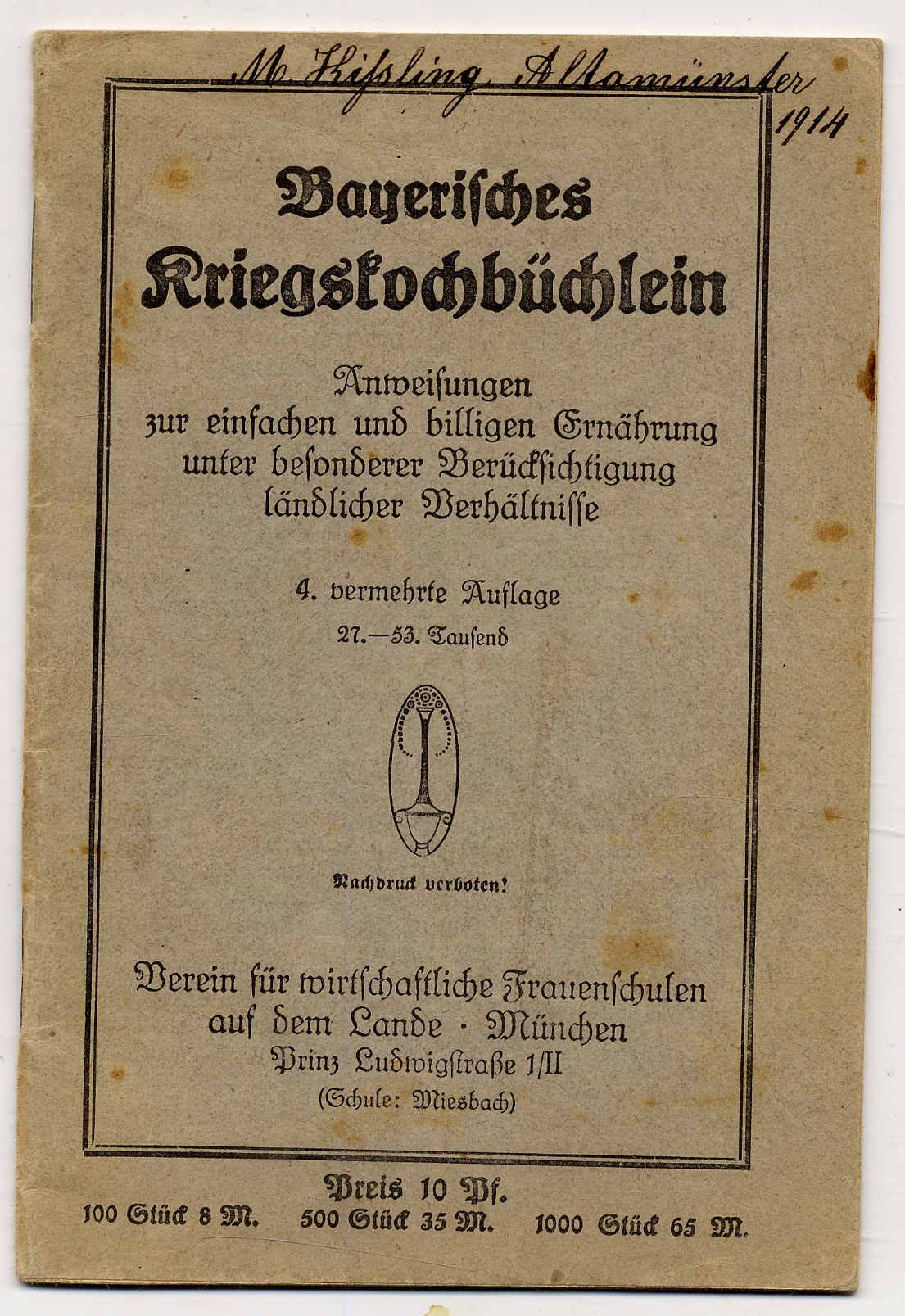 Bayerisches Kriegskochbüchlein.